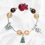 Hình ảnh Vòng Tay Phong Thủy MB8080 Thạch Anh Tóc Đỏ & Charm Hồ Ly