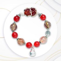 Picture of Mulany MB8081 Red Rutilated Quartz, Agate & Pixiu Charm Healing Bracelet