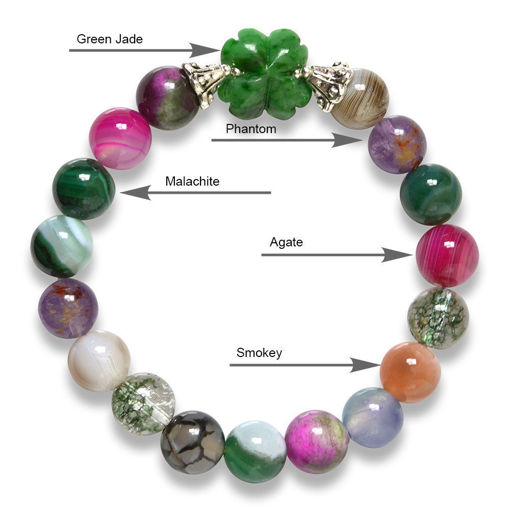 Picture of Mulany MB8087 Multicolor Gemstone With Flower Charm Healing Bracelet