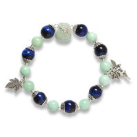 Picture of Mulany MB8088 Tiger Eye, Jade Stone With Money Bag Charm Healing Bracelet