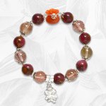 Picture of Mulany MB8089 Cloisonne, Rutilated Quartz & Money Bag Charm