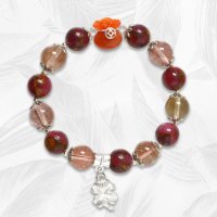 Picture of Mulany MB8089 Cloisonne, Rutilated Quartz & Money Bag Charm