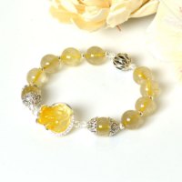 Picture of Mulany MB8001 Golden Rutilated Quartz Fox Charm Healing Bracelet