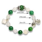 Picture of Mulany MB8004 Green Jade With Silver Money Bag Charm Healing Bracelet