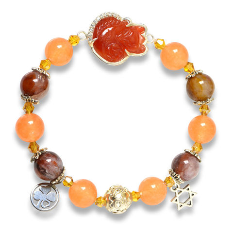 Picture of Mulany MB8007 Tangerine Stone With Fox Charm Healing Bracelet
