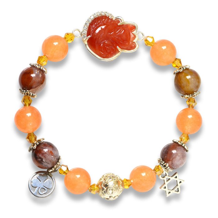 Hình ảnh Vòng Tay Mulany MB8007 Đá Tangerine Và Charm Hồ Ly