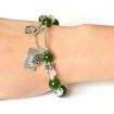 Picture of Mulany MB8038 Green Jade With Silver Charm Healing Bracelet
