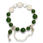 Hình ảnh Vòng Tay Phong Thủy MB80389 Đá Ngọc Bích Với Charm Bạc