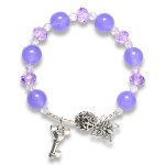 Hình ảnh Vòng Tay Phong Thủy MB8043 Thạch Anh Tím Với Charm Trái Tim