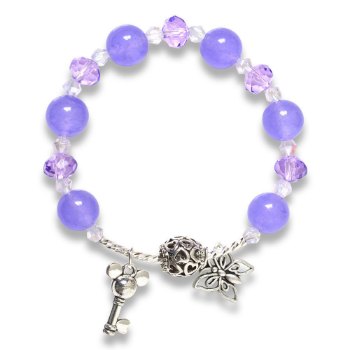 Hình ảnh Vòng Tay Phong Thủy MB8043 Thạch Anh Tím Với Charm Trái Tim