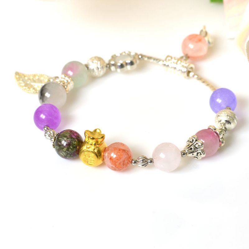 Picture of Mulany MB8055 Multicolor Stone With Silver Charm Healing Bracelet