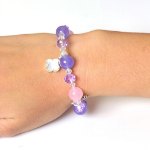 Picture of Mulany MB8060 Amethyst Stone With Silver Charm Healing Bracelet