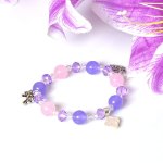 Picture of Mulany MB8060 Amethyst Stone With Silver Charm Healing Bracelet