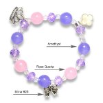 Picture of Mulany MB8060 Amethyst Stone With Silver Charm Healing Bracelet