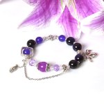 Picture of Mulany MB8061 Blue Tiger Eye With Silver Charm Healing Bracelet