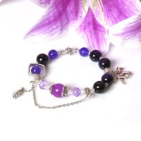 Picture of Mulany MB8061 Blue Tiger Eye With Silver Charm Healing Bracelet