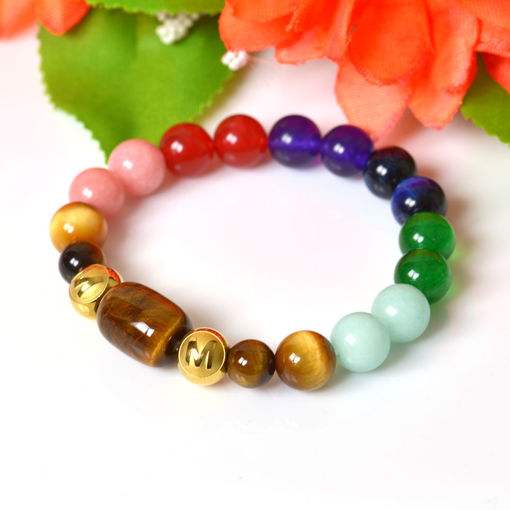 Picture of Mulany MB8071 Natural Stone 7 Chakras Healing Bracelets