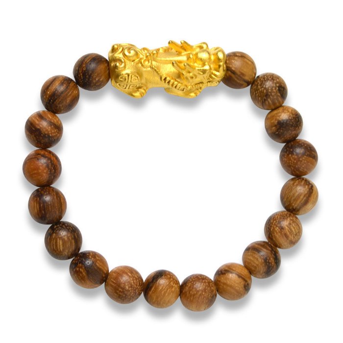 Picture of Mulany MB9003 Agarwood With Gold Pixiu Charm Healing Bracelet