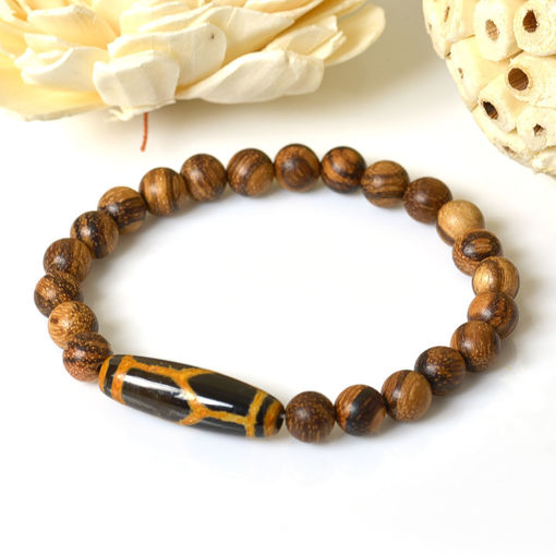 Picture of Mulany MB9005 Agarwood With Dzi Charm Healing Bracelet