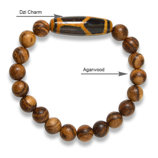 Picture of Mulany MB9005 Agarwood With Dzi Charm Healing Bracelet