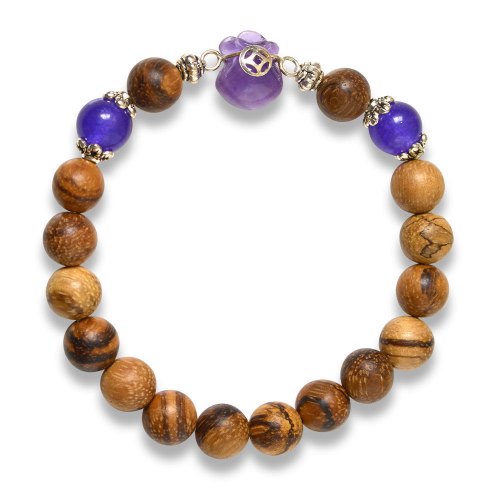 Picture of Mulany MB9008 Agarwood With Blessing Bag Charm Healing Bracelet