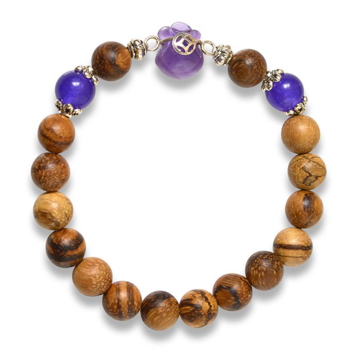 Hình ảnh Vòng Tay Phong Thủy MB9008 Trầm Hương & Thạch Anh Tím