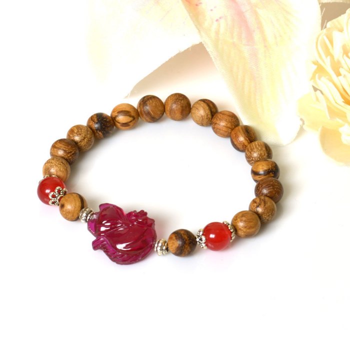Picture of Mulany MB9010 Agarwood With Fox Charm Healing Bracelet