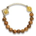 Picture of Mulany MB9011 Agarwood & Gold Rutilated Quartz Healing Bracelet