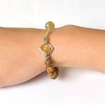 Picture of Mulany MB9011 Agarwood & Gold Rutilated Quartz Healing Bracelet