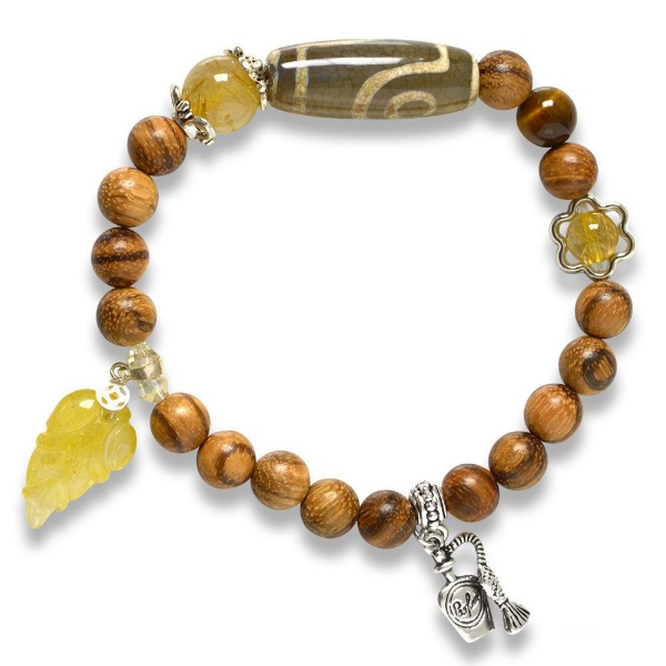 Hình ảnh Vòng Tay Phong Thủy MB9012 Trầm Hương Với Charm Dzi