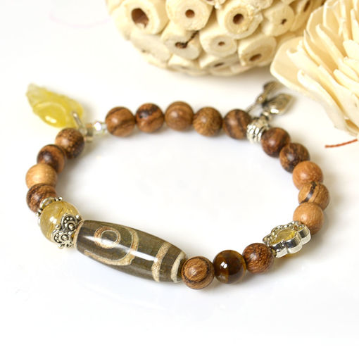 Picture of Mulany MB9012 Agarwood With Dzi Charm Healing Bracelet