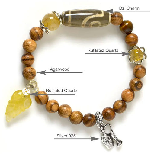 Picture of Mulany MB9012 Agarwood With Dzi Charm Healing Bracelet