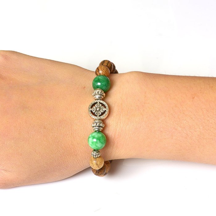 Picture of Mulany MB9014 Agarwood With Jade Stone Healing Bracelet