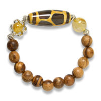 Picture of Mulany MB9013 Agarwood With Dzi Charm Healing Bracelet