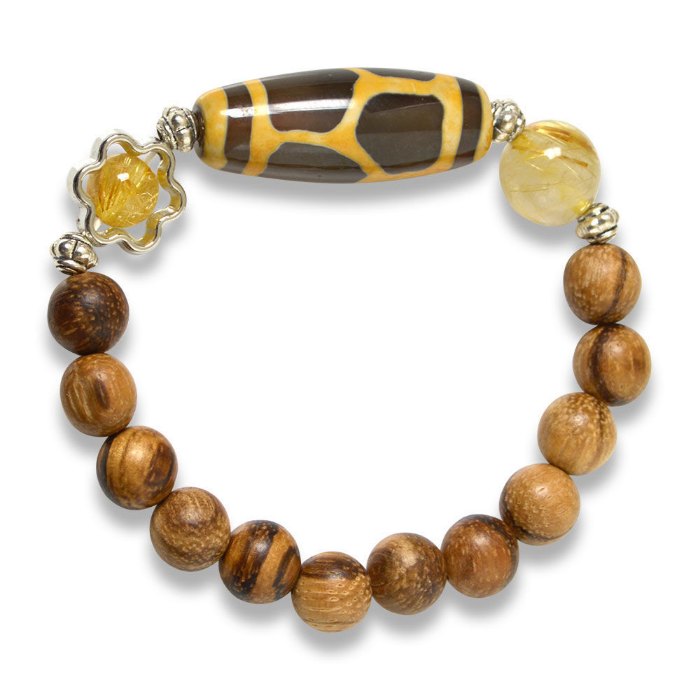 Hình ảnh Vòng Tay Phong Thủy MB9013 Trầm Hương Với Charm Dzi