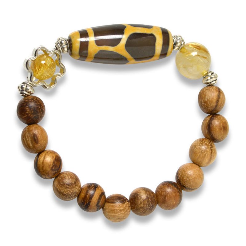 Picture of Mulany MB9013 Agarwood With Dzi Charm Healing Bracelet