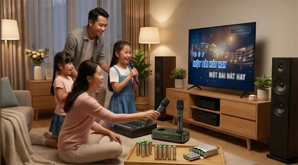 Picture of Rechargeable vs AA Battery Wireless Microphones for Karaoke