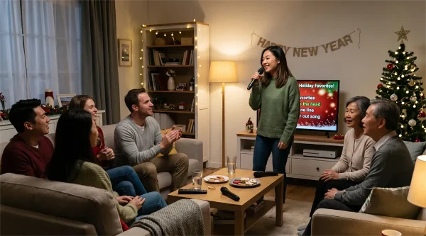 Picture of Holiday Karaoke Party Ideas for Christmas and New Year at Home
