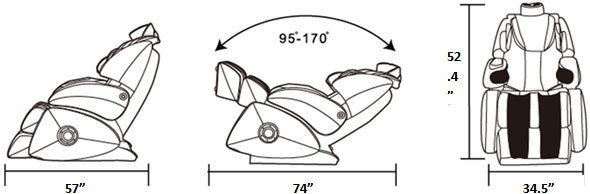 Osaki OS-7075R chair dimensions