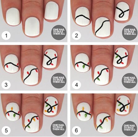 step by step Christmas nail art