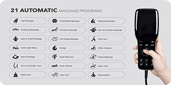 21 chương trình tự động của ghế massage Ador 3D Allure