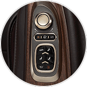 Quick control buttons on arms of the AmaMedic Hilux massage chair