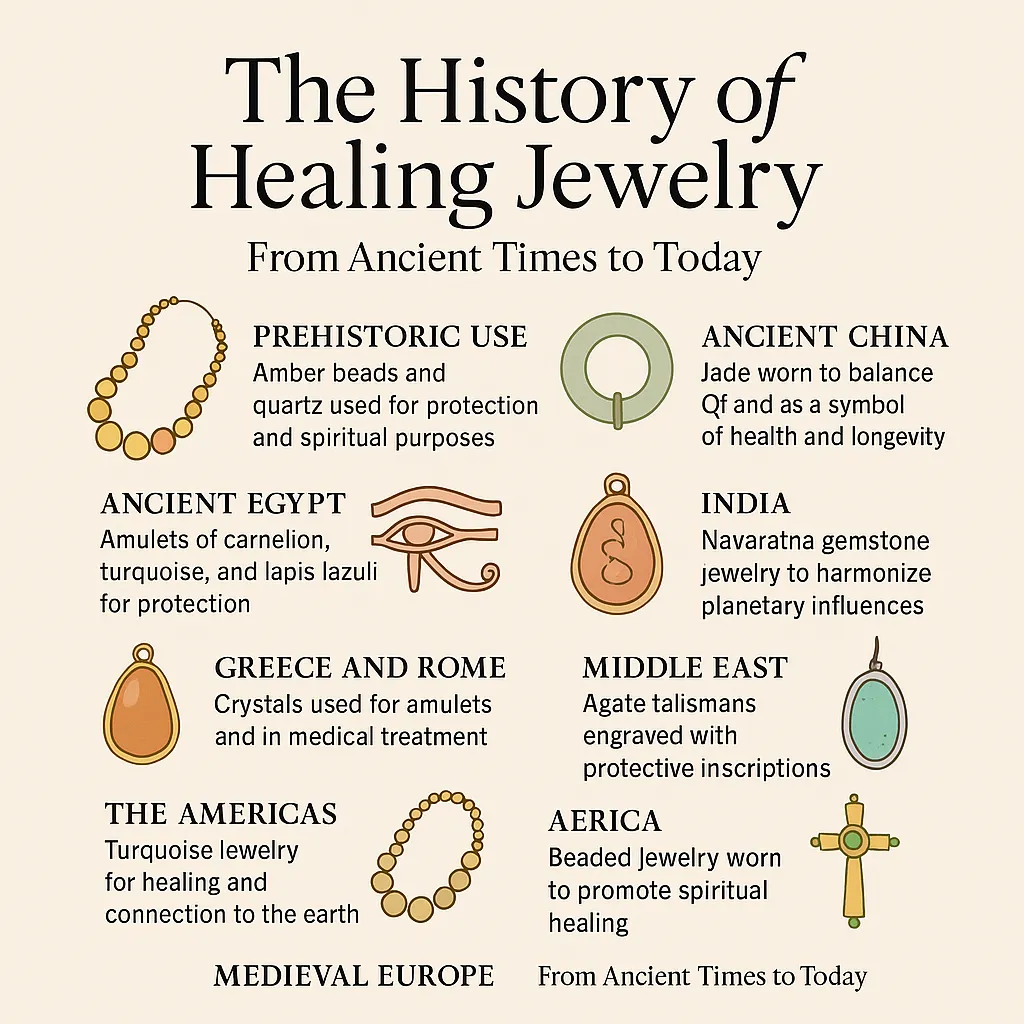 History of healing jewelry infographic