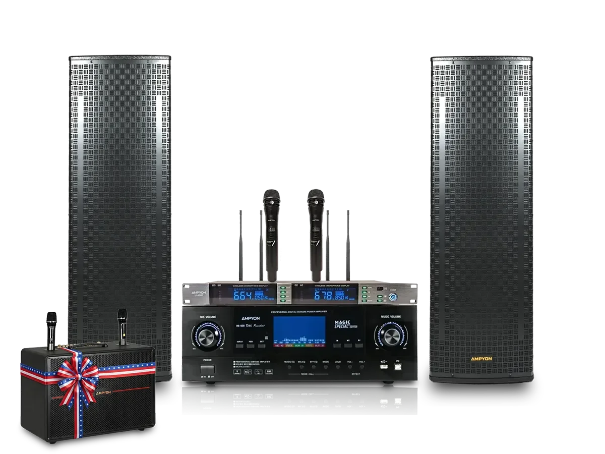 Dàn karaoke Ampyon AKS-602 kèm quà tặng Starbox III karaoke xách tay