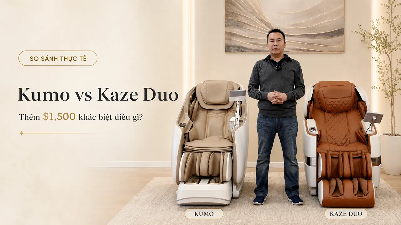 Video so sánh ghế massage JPMedics Kumo và Kaze Duo