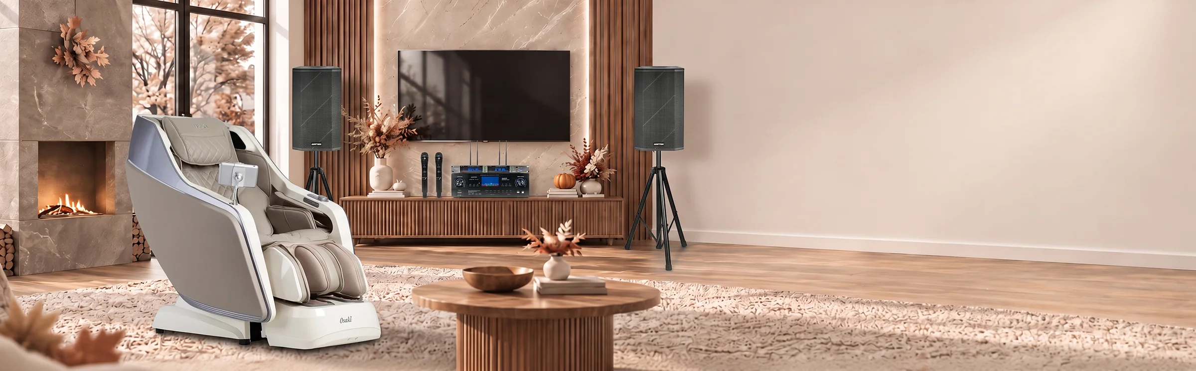 Tittac Fall Sale featuring home karaoke systems and premium massage chairs.