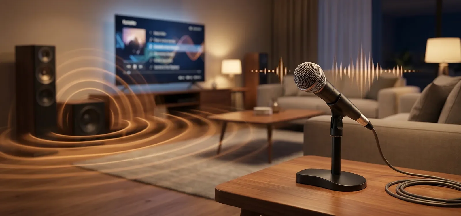 Home karaoke setup where strong bass makes vocals harder to hear clearly.