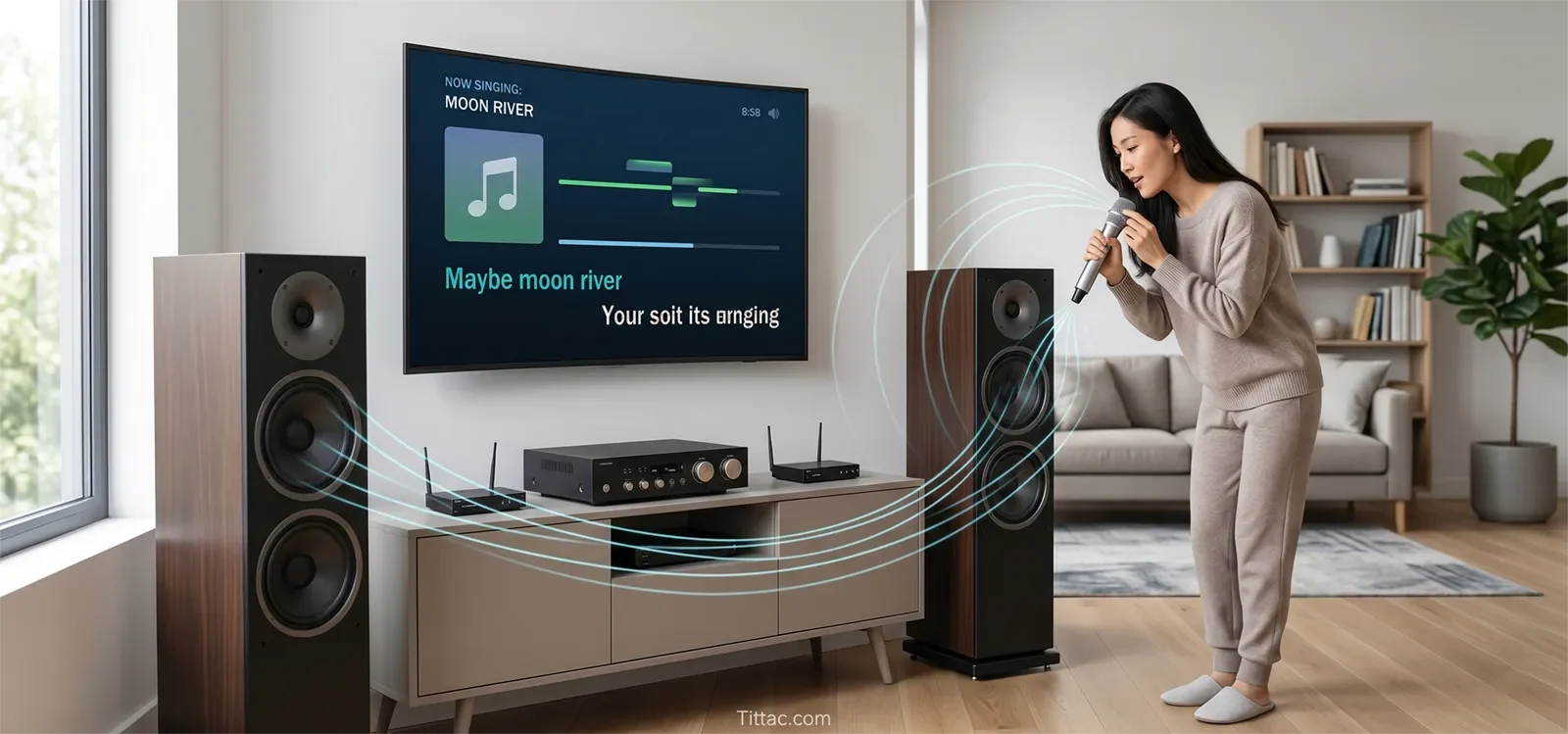 Người hát đứng gần loa karaoke và chĩa micro về phía loa khiến âm thanh dễ tạo vòng lặp feedback.