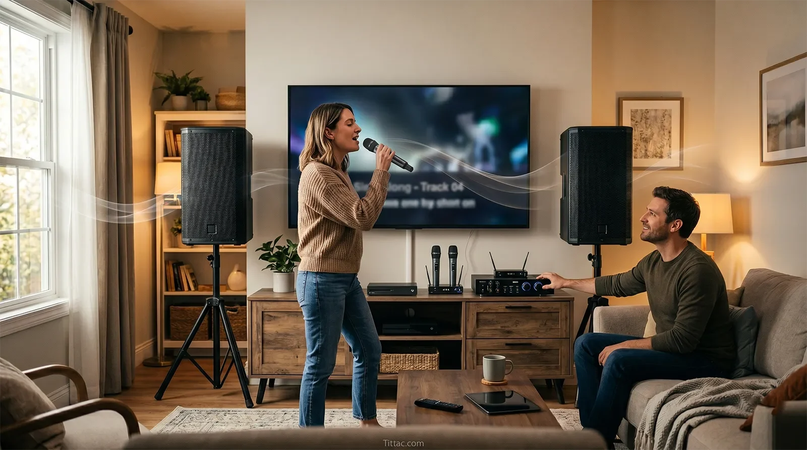 Home karaoke music and vocal balance between singer and backing track