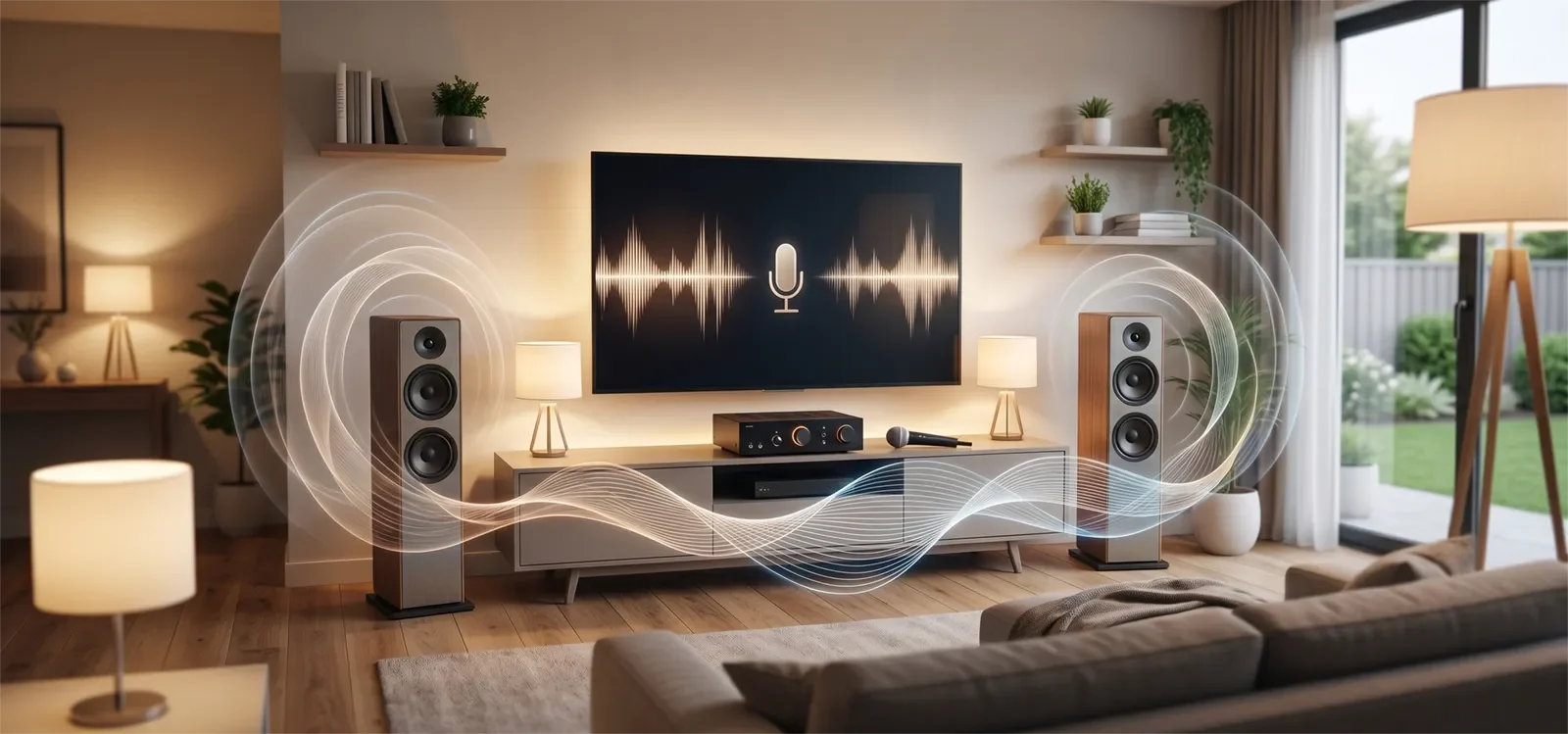 Home karaoke system showing how perceived loudness depends on vocal clarity, room balance, and clean sound.